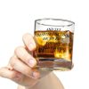 QHLLWT Clear Whiskey Glass Reusable Modern Letter Print-5
