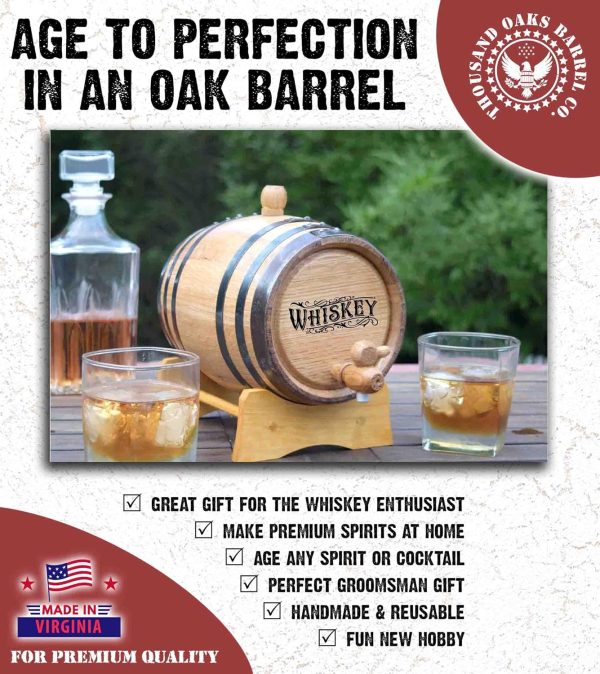 1000 Oaks Barrel Co 3L Whiskey Aging Barrel Fast Aging-2