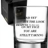 QHLLWT Clear Whiskey Glass Reusable Modern Letter Print-0