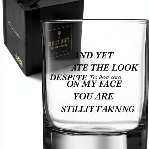 QHLLWT Clear Whiskey Glass Reusable Modern Letter Print-0
