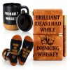 Gueevin Whiskey Gift Set Coffee Mug Journal Socks-0