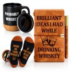 Gueevin Whiskey Gift Set Coffee Mug Journal Socks-0