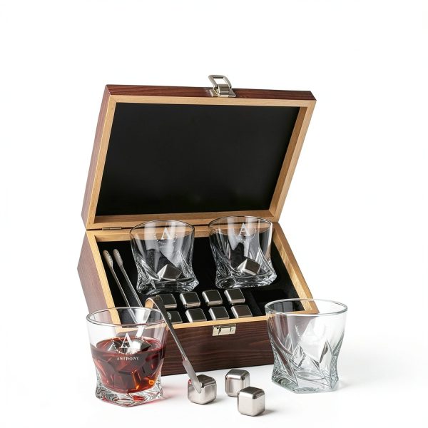 Personalized Whiskey Gift Set Shop4Ever Monogram Glasses-6