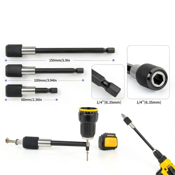 MESUADESI Flexible Drill Bit Extension Set Chrome Vanadium-3