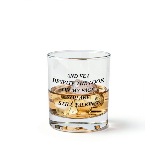 QHLLWT Clear Whiskey Glass Reusable Modern Letter Print-1