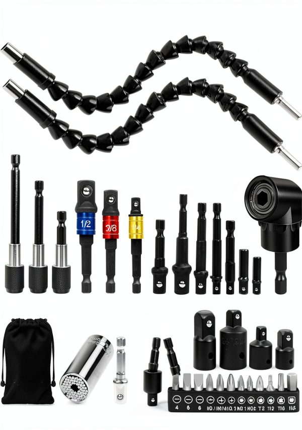 MESUADESI Flexible Drill Bit Extension Set Hand Powered-0