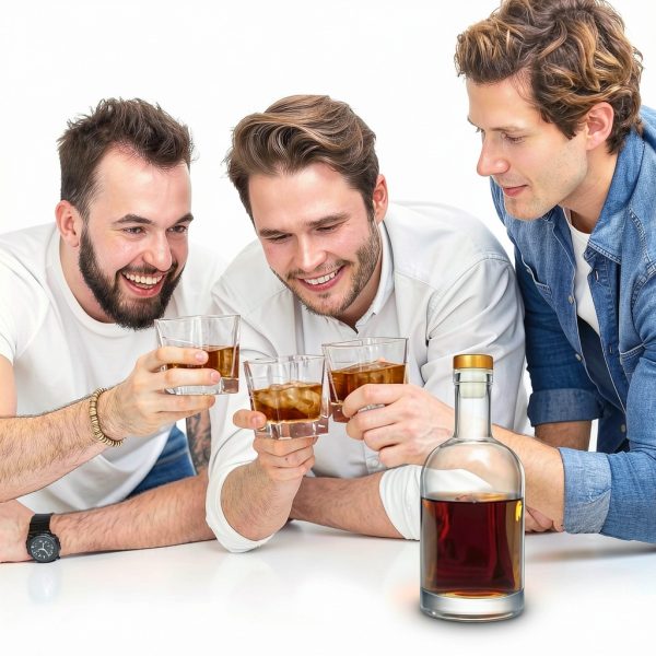 Stock Your Home Glass Whiskey Bottles Reusable Airtight-5