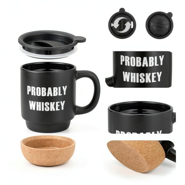 Gueevin Whiskey Gift Set Coffee Mug Journal Socks-1