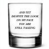 QHLLWT Clear Whiskey Glass Reusable Modern Letter Print-4