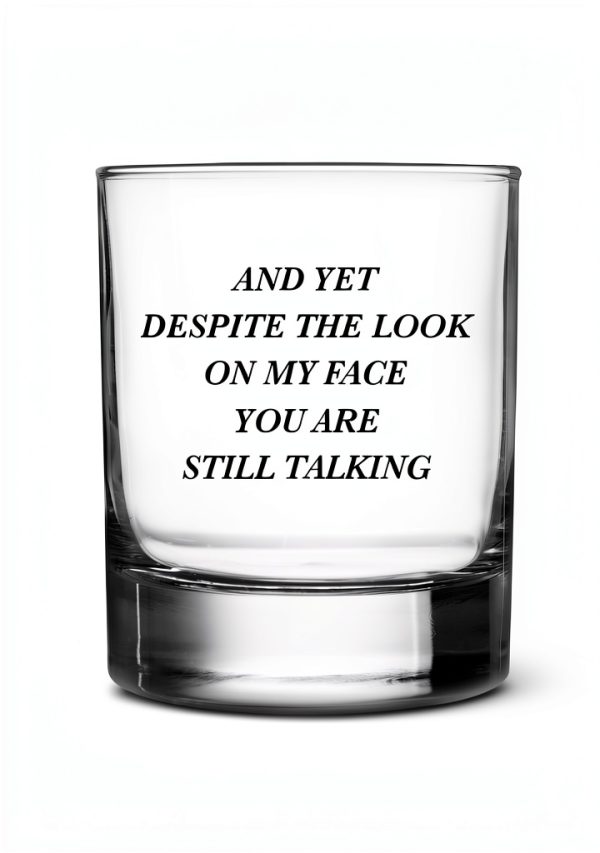 QHLLWT Clear Whiskey Glass Reusable Modern Letter Print-4