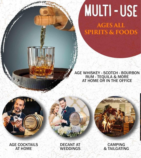 1000 Oaks Barrel Co 3L Whiskey Aging Barrel Fast Aging-6