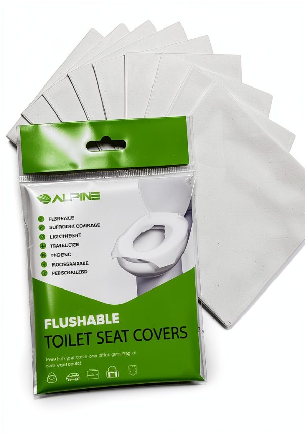 Alpine Disposable Toilet Seat Cover 50 Pack Flushable Paper Liners-7