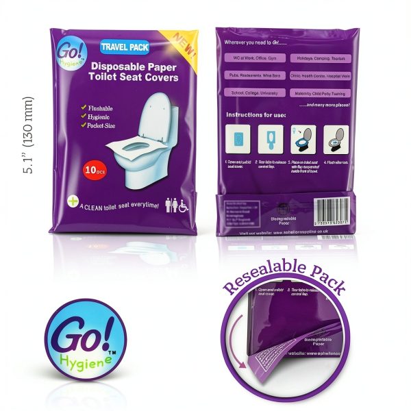 Disposable Toilet Seat Covers XL Travel Pack 4+1 Free (40+10)-3