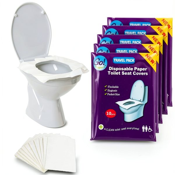 Disposable Toilet Seat Covers XL Travel Pack 4+1 Free (40+10)-0