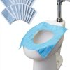 Juvale Disposable Toilet Seat Covers 50-Pack Blue White Compact Travel-0