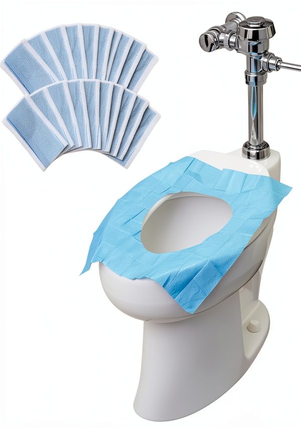 Juvale Disposable Toilet Seat Covers 50-Pack Blue White Compact Travel-0