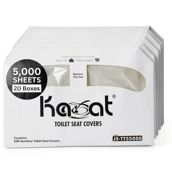 Karat Disposable Toilet Seat Covers 5000 Recycled Paper Half Fold-0