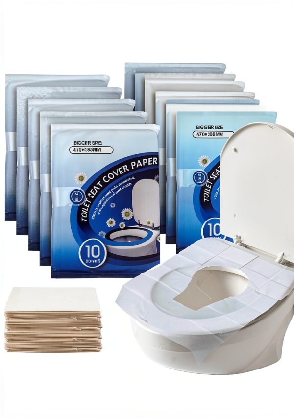 Toilet Seat Covers JOUTYFOR 110pcs XL Flushable Travel Pack White-0