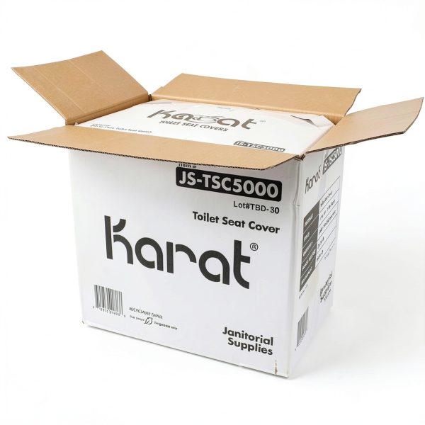 Karat Disposable Toilet Seat Covers 5000 Recycled Paper Half Fold-3