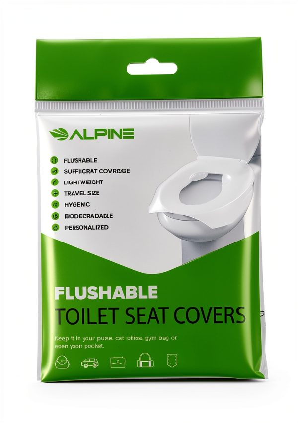 Alpine Disposable Toilet Seat Cover 50 Pack Flushable Paper Liners-8