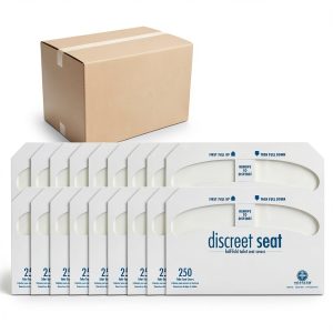 Discreet Seat Half Fold Toilet Seat Covers HOSPECO Biodegradable Pack-0
