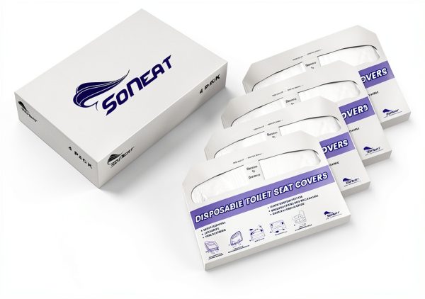 Disposable Toilet Seat Covers XL Fold Flushable 400 Sheets 4x200 White-4