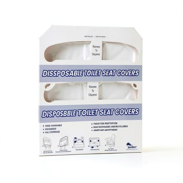 Disposable Toilet Seat Covers XL Fold Flushable 400 Sheets 4x200 White-2