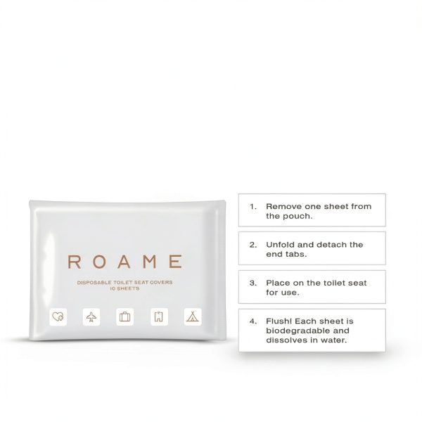 Disposable Toilet Seat Covers ROAME Biodegradable Flushable Sheets-2