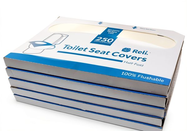 Toilet Seat Covers Reli Disposable 1250 Pcs 5 Packs Half Fold-1