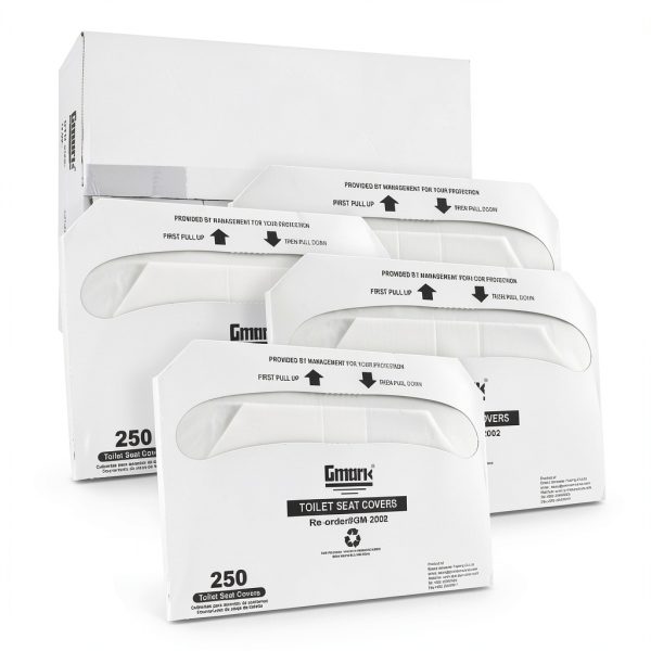 Gmark Paper Toilet Seat Covers 100% Virgin Half-Fold Disposable-3